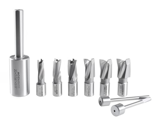 Accusize Industrial Tools 21 Pcs Hss Interchangeable Pilot Counterbore Set, 3620-0121 | 5/16 - 5/8", 21 Pc in HSS Interchangeable Pilot Counterbore Set, Straight Shank - size: Imperial Size & Metric, style: Interchangeable pilot