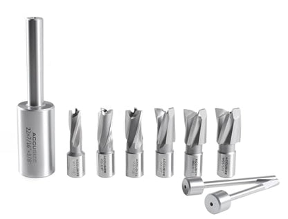 Accusize Industrial Tools 21 Pcs Hss Interchangeable Pilot Counterbore Set, 3620-0121 | 5/16 - 5/8", 21 Pc in HSS Interchangeable Pilot Counterbore Set, Straight Shank - size: Imperial Size & Metric, style: Interchangeable pilot