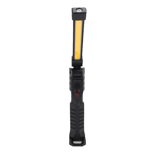 Keenso Magnetic Work Light with 360 Degree Rotation, 5 Modes and Retractable Hook, with Built in 1200mAh Battery and Type C Charging, for Mechanics, Car Repair, Garage and Emergency Use (Black)