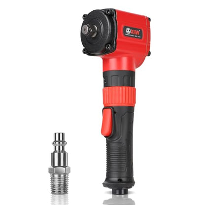 1/2'' Angle Impact Wrench, 910 ft-lbs Torque, Compact Lightweight 3.63 lb | Heavy Duty 7500RPM 1/2 Mini Air Impact Gun Driver, Twin Hammer Pneumatic Impact Wrench for Automobile Repair - size: ‎1/2 inch | 910 ft-lbs