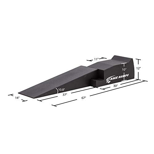 Race Ramps 2-Piece 67" XT Car Service Ramp, Tire Lift for Low Profile Vehicles, Solid High-Density Foam for Non-Skid Loading, Set of 2