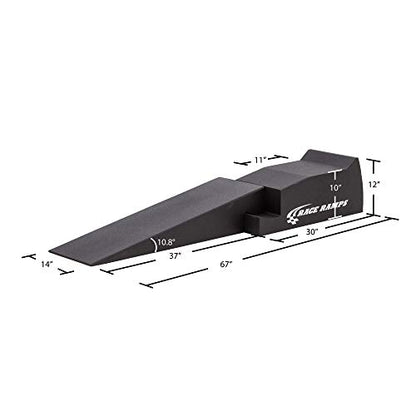 Race Ramps 2-Piece 67" XT Car Service Ramp, Tire Lift for Low Profile Vehicles, Solid High-Density Foam for Non-Skid Loading, Set of 2