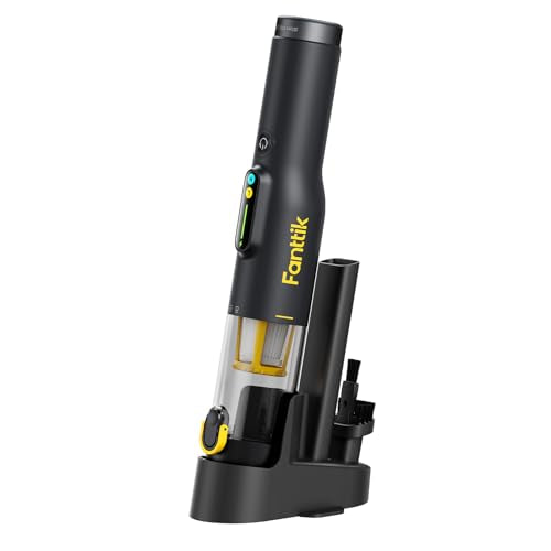 Fanttik Slim V10 Lite Handheld Vacuum Cordless, 0.98lb Lightweight with All-in-One Base Design, Smart LED Display, Portable Mini Vacuum Cleaner for Home Crevices, Couches, Office