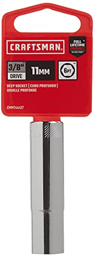 CRAFTSMAN Deep Socket, Metric, 3/8-Inch Drive, 11mm, 6-Point (CMMT44427) - size: 11 MM