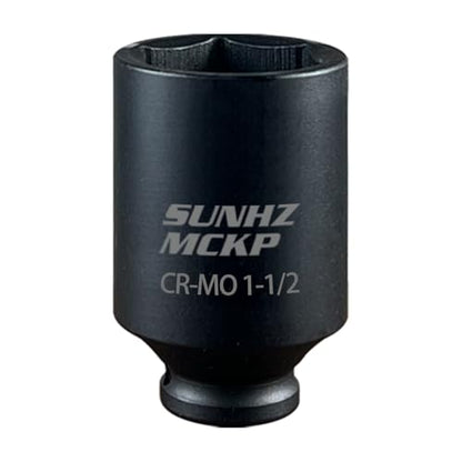 SUNHZMCKP 1/2 Inch Drive Deep Impact Socket, SAE 1-1/2 Inch Socket, 6 Point | Large Sockets, 6 Point Axle Nut Socket for Easy Removal of Axle Shaft Nuts, CR-MO - color: Sae, size: 1-1/2 inch
