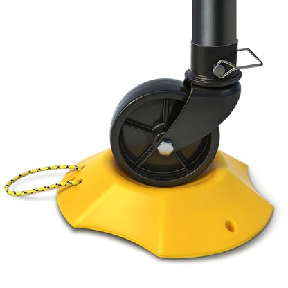 ROBLOCK Trailer Wheel Dock with Rope, Tongue Jack Wheel Chock Compatible with 6" & 8" Single/Dual Wheels, Trailer Wheel Stop Stabilizer for Camper Truck Boat Trailer, RV Parking Accessories, Yellow