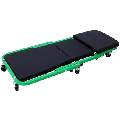 LuckyNote Mechanic, Garage Gift, 36" Z Creeper Seat, 2 in 1 Mechanic Gifts, 300 lbs Capacity, Low Profile Creeper with 6 pcs Wheels in Garage/Shop for Fathers Day Tool Gift (Green) - color: Green