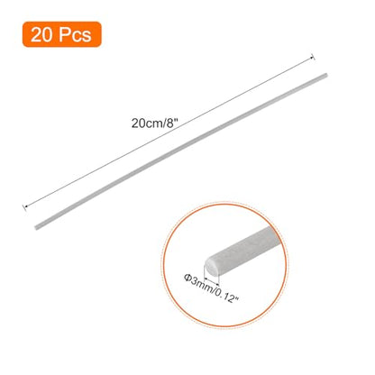 20pcs 8 Inch Plastic Welding Rods TPO Welding Strips Welder Rods for Plastic Welder,Car Bumper, Kayak Repair, Grey