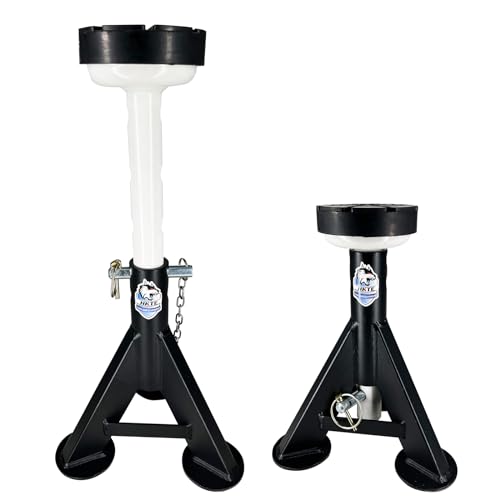HKTE 4 Ton Low Profile Jack Stands 2 Pack, 8000 lbs Heavy Duty Car Jack Stands for Cars & Light Trucks, with Security Locking Pins - color: JACK STANDS 8000LB LOW PROFILE