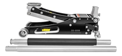 JEGS 2-Ton Low-Profile Aluminum Floor Jack [4,000 lbs. Capacity] | 2-Ton Low-Profile Aluminum Floor Jack for your shop/garage; aluminum and rubber construction