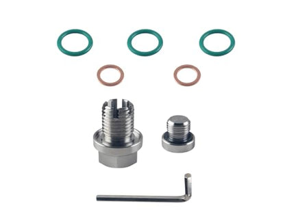 DEWHEL Stainless Steel M14.1-1.5 x 15mm Oversize Piggyback Oil Drain Plug Self Tapping Oil Pan Thread Repair Kit W/O-ring and Hexagonal Wrench