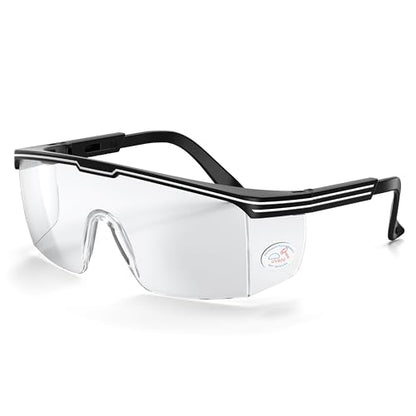 xaegistac Anti Fog Safety Glasses with Side Shields | UV400 Protective Eyewear,Impact Resistant Safety Goggles for Men Women - color: Clear Lens and Black Frame