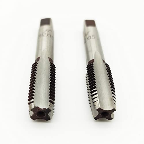 AtticZone M12 x 1.5 Metric Hand Thread Tap, Right Hand, Alloy Tool Steel, 1 Taper Tap, 1 Plug Tap for Metal Working DIY Industrial - size: M12x1.5