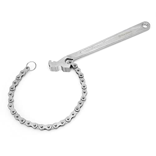 DURATECH 12-Inch Chain Filter Wrench, Oil Filter Tool fits 1/2" to 4-1/2" | Adjustable Removal Tool, Repair Plumbing - size: 12 Inch