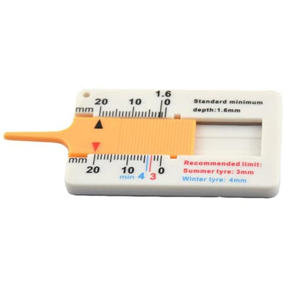 Generic Tread Depth Gauge for Tyres,Tyre Tread Depth Gauge, Auto Car Tyre Tread Depth Gauge Caliper Tire Ruler Vernier Depth Indicator Tire Wheel easure Tool (Yellow) - color: Yellow