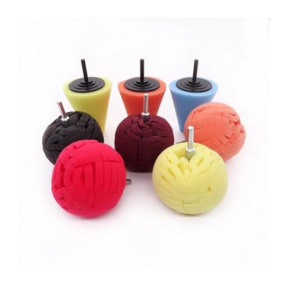 Car Polishing Pad Buffing Foam Sponge Pad Cone Polisher Buffer Pad Automotive Waxing Kit for Car Wheel Hub Headlight Polishing - color: 8pcs