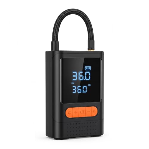 Tire Inflator Portable Air Compressor | 150PSI, Fast Air Pump for Car Tires, Digital Tire Pressure Gauge, Cordless Electric, For Inflatables, Motorcycle, Ball
