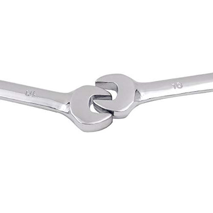 KINJOEK 2 PCS 10mm 12PT Ratchet Wrench, Metric Ratcheting Wrench Set with 5° Movement and 72 Teeth for Projects with Tight Space - size: 10mm 2PCS