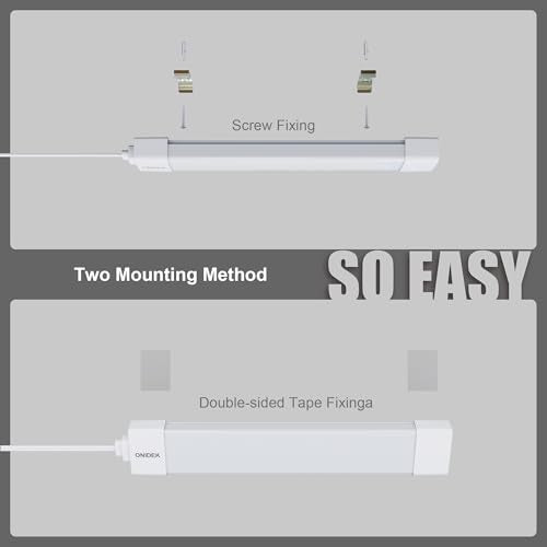 ONIDEK Under Cabinet Lights with Plug. 3000K-6500K Dimming and Color. with Wireless Control Panel and Remote Control.15W 1500LM for Garage, Kitchen, Bathroom, Closet, Office (16 inch-2pcs) - size: 16 inch-2pcs