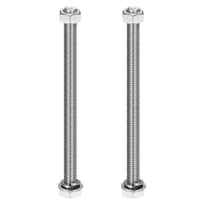 MECCANIXITY M10 x 160mm 304 Stainless Steel Hex Head Screws Bolts, Nuts, Flat & Lock Washers Assortment Kit, Fully Threaded, Bright Finish for Home, Electronic, Machine, 2 Sets - size: M10 x 160mm