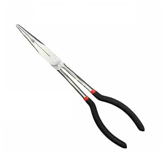 Extra Long Needle Nose Plier, 11" or 16" Straight head Plier with Insulated Comfort Grip Handle, 90 Degree Curved Plier, O-shape Tip plier, Craft Repairing Tool (11 inch straight nose/head)
