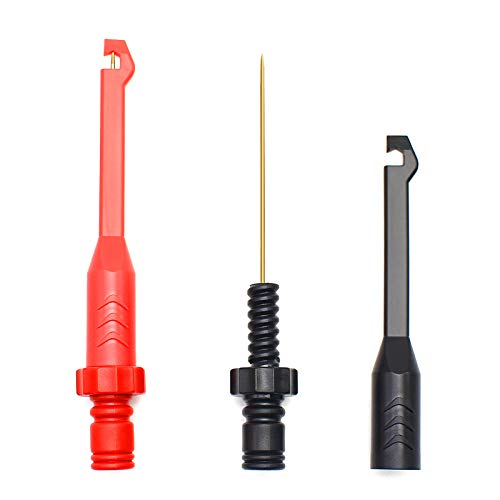 inShareplus Electronic Wire Piercing Probe Clip 2mm for Automotive Diagnostic Tester Tool, Puncture Wire Back Probe Pins Insulation for Car Circuit Detection Black&Red, 2 Pack - size: 2mm
