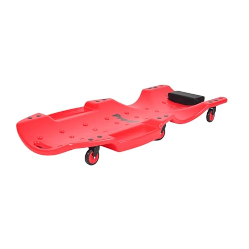Pro-Lift Mechanic Plastic Creeper 48 Inch - Blow Molded Ergonomic HDPE Body with Padded Headrest & Dual Tool Trays - 440 Lbs Capacity Orange - color: Orange