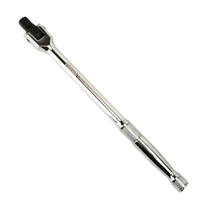 1/2-Inch Drive Breaker Bar, 12-Inch – Heavy Duty CR-MO Head & 18mm Thick Shaft – Dual-Knurled Non-Slip Grip, Constant Tension Flex Head, Premium Mirror Chrome Finish - size: 1/2" Drive x 12"