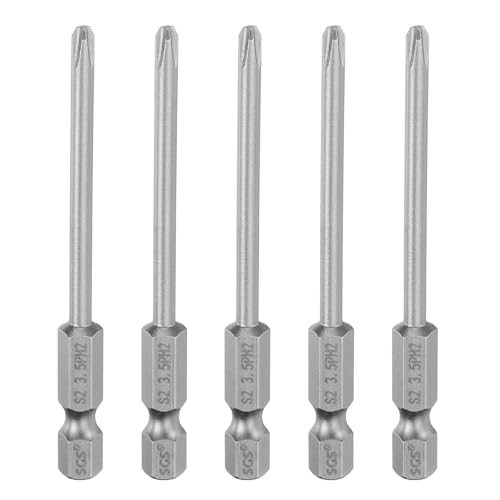 HARFINGTON 5pcs #2 Phillips Screwdriver Bit PH2 1/4" Hex Shank 3" (75mm) Long Magnetic S2 Steel Industrial Grade Screw Driver Bit Cross Head Electric Drill Bits 0.138" (3.5mm) Rod - size: PH2 x 75mm x 3.5mm