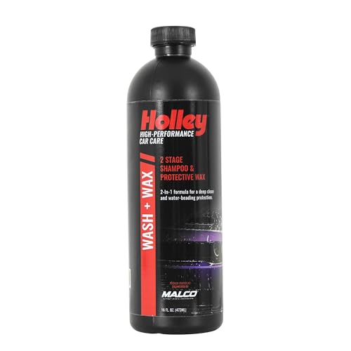 Holley Wash + Wax - 2-Stage Shampoo & Wax - High-Performance Car Care, Washing Liquid - Soap Concentrate with Carnauba Protective Wax - For all car types - 16 oz. - color: Wash & Wax, size: 1-Pack