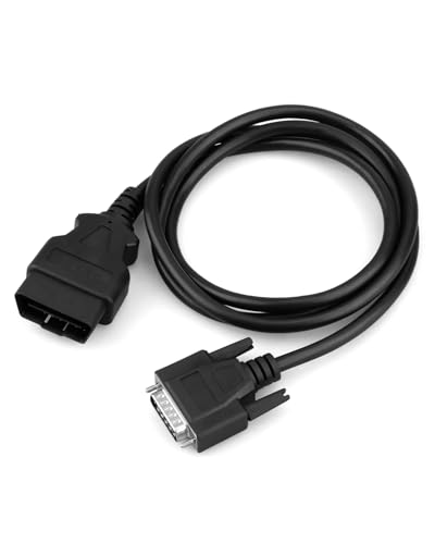 OBD2 OBDII Cable Fits for Cen-Tech Code Reader Scanner Models 60693 60694 60794 62119 62120, 15 Pin Car Male Connector to 16 Pin OBD2 Connector Cord, 4FT Cord