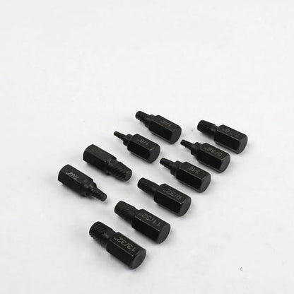 10 Pcs Screw Extractor Set, Alloy Steel Damaged & Stripped Screw Remover, Bolt Extractor Kit for Home and Professional Use - color: Black