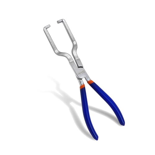 Fuel Line Pliers Disconnect Pliers Fuel Filter Removal Tool | 9" automotive tool for fuel filter line and pipe lock removal with quick release disconnect pliers mechanism. - color: Fuel Line Disconnect Pliers