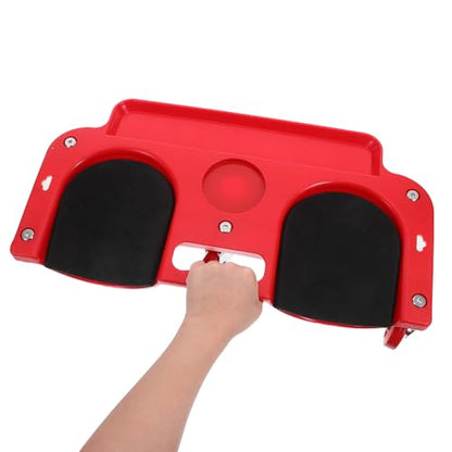 Portable Red Car Repair Kneeling Pad with Rolling Wheels, Comfortable Pe Knee Protection Mat for Tile Work and Garage Use, Ergonomic Mechanic Floor Cushion