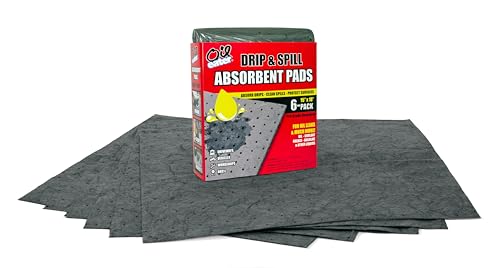 Oil Eater Drip & Spill Universal Pads - Absorbs Liquids | Soaks Oil, Grease, Coolant and Water-Based Fluids - Car, Truck, RV, Motorcycle and Tools - 6 Pack,Grey,15" x 18",AOA-BPL006-GREY - style: 6-Pack-Grey