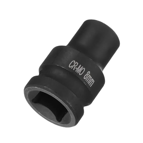 HARFINGTON 4 Point Square Socket 1/2" Drive 8mm Metric Square Impact Socket CR-MO Blackening Standard Wheel Sockets Pneumatic Socket Tool for Auto Repair Mechanical Maintenance Home Use - size: 8mm