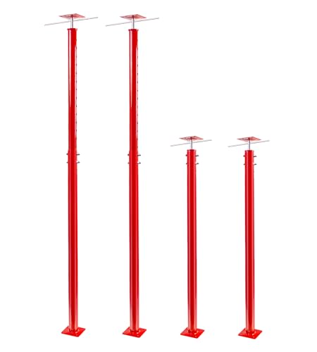 Adjustable Jack Post, 55" to 99" Floor Pole Jack with Turning Bar, Heavy Duty House Floor & Beam Support for Basement, Crawlspace, Leveling, Roof Framing, Construction, 2-Pack - color: Red, size: 55"- 99"