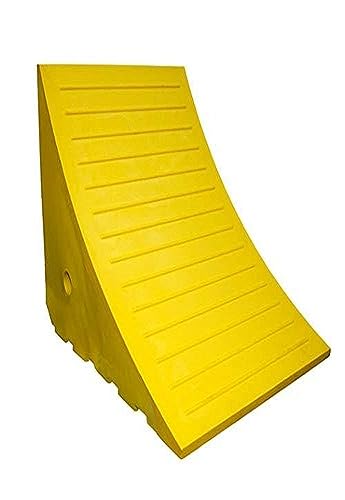 ESCO Pro Series Wheel Chock for Haul Trucks, Construction Equipment, Large Cranes and Trailers, Safety Yellow - size: 120 Ton Load Capacity