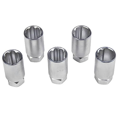 5 Piece Wheel Lock Key Removal Kit for Tesla, Lug Nut Anti-Theft Wheel Lock Removal Tool Set with Socket, Screw Remover with Storage Case