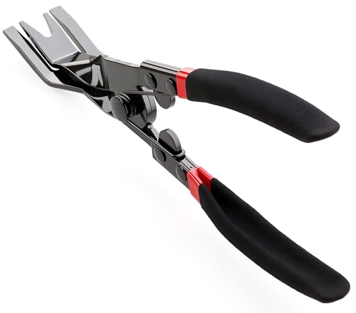 1PCS Car Clip Pliers Tool, Panel Clip Pliers Set Fastener Remover, Auto Retainer Clip Trim Rivet Removal Tool, Auto Door Car Upholstery Trim Clip Removal Tool (Black & Red) - color: Black & Red - 1 Pcs Clip Removal Plier