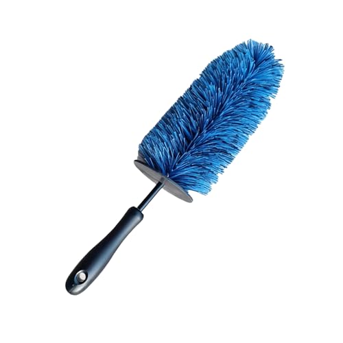 Rim Cleaner Brush, Wheel Brush for Car Detailing, Comfortable Grip, Soft and Scratch-Free, for Rims, Small Slots, Brake Dust Crevices(Blue) - color: Blue
