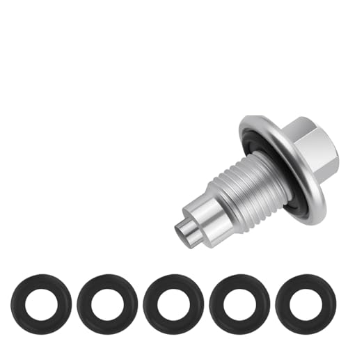 M14×1.5 Magnetic Oil Drain Plug,Replacement OEM#90009-PY3-000/6506214AA Oil Pan Drain Plug with 5PCS Oils Drains Plugs Gasket,Car Accessories Compatible with Honda/Yamaha/Audi (M14×1.5) - color: M14×1.5