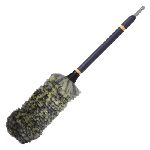 Mr. Detroit - Drill Wheel Brush w/Durable Soft Wool Microfiber Bristles | Steel Shaft for Car Tires, Wheels, Rims, Brakes and Any Other Narrow Spaces| Rim Brush Cleaning Tool w/Non-Scratch Bristle