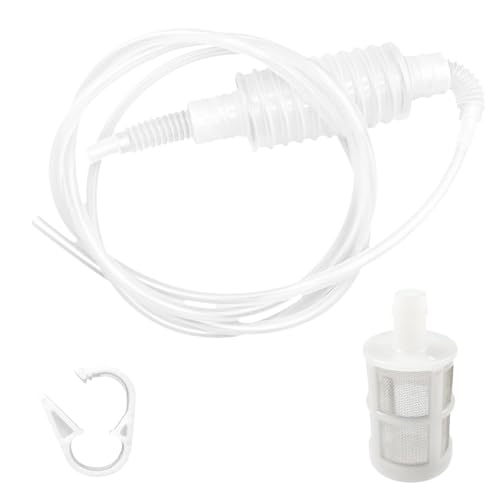 Hand Fuel Siphon Pump Kit, High Flow Gas Oil Water Diesel Transfer Pump with Filter & Hose Clip, Universal Portable Liquid Extractor for Car Motorcycle ATV Lawn Mower(2M-6.56FT) - size: 2M-6.56FT