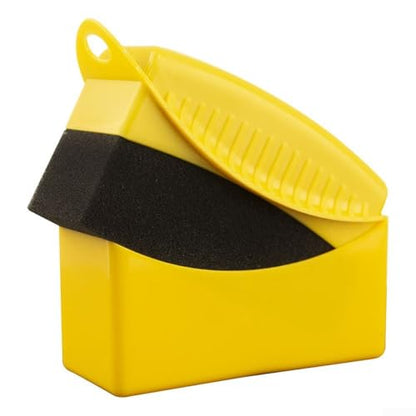 Wheel Brush with Lid for Car Detailing - Soft Polyester Cotton Rim Cleaner for Brake Dust - Yellow(Yellow) - color: Yellow