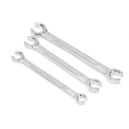 Great Neck FNW3M 3-Piece Metric Flare Nut Wrench Set, Open Heads For Fastening Nuts to Tubing, Grips Soft-Metaled Fasteners Without Harm, Useful Car Repair Tool, Brake Lines, Power-Steering System