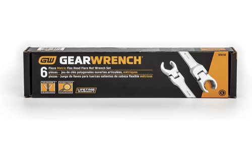 GEARWRENCH 6 Pc. Flex Flare Nut Wrench, Metric - 81911D - size: 6-piece kit, style: METRIC