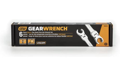 GEARWRENCH 6 Pc. Flex Flare Nut Wrench, Metric - 81911D - size: 6-piece kit, style: METRIC
