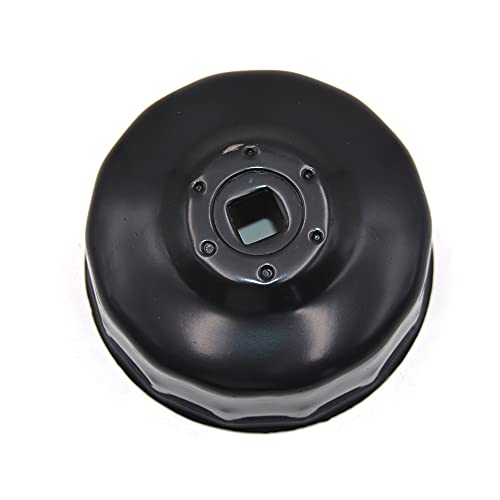 65mm Oil Filter Socket Wrench - 14-Flute 3/8" Drive Universal Removal Tool for Motorcycles & ATV/UTV | Non-Slip Chrome Steel Construction | Corrosion-Resistant Fuel Filter Adapter