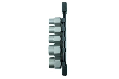 Century Drill & Tool 6 Piece Bolt Extractor Expansion Set 73426; aggressively grips damaged bolts and fasteners, impact ready socket adapter included - size: Expansion Set